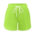 thumbnail image 2 of Girls Athletic Shorts solid color with Drawstring Breathable Stretch Running Gym Training Sportswear, 2 of 9