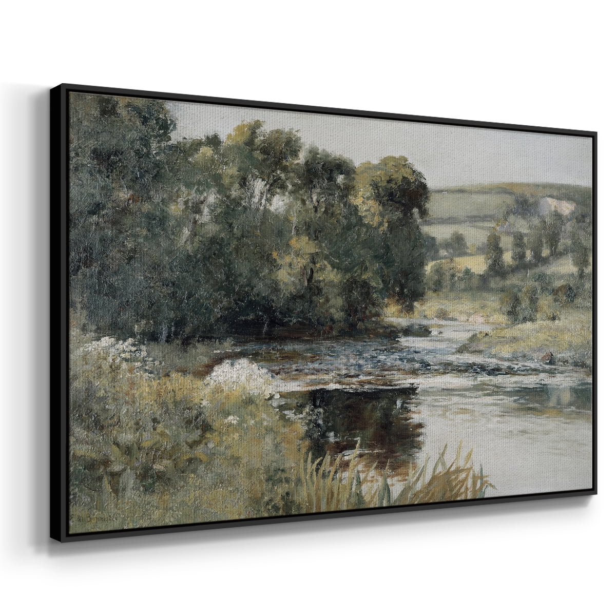 Vintage Landscape-CCCXLVI By Wexford Home Framed in Black Wood Gallery Wrapped Canvas 25 in. x 37 in.