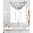 thumbnail image 4 of Waterfall Valances for Windows, Pink Blue Spring Floral Kitchen Sheer Valance Curtains, Watercolor Elegant Botanical Rod Pocket Elegant Swag Valances for Living Room Bedroom, 47.2"x38.5", 3 Panel, 4 of 8