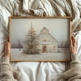 thumbnail image 4 of Winter Wall Art Rustic Barn Poster Christmas Tree Wall Decor Canvas Art Prints Painting Picture Artwork Home Christmas Mantel Decoration No Frame, 4 of 7