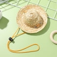 thumbnail image 6 of MRLESS POPETPOP Pet Sombrero Straw Hat Adjustable Hawaii Garden Sun Bucket for Small Dogs Puppy Cats Size S, 6 of 6