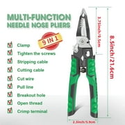 LAOA Needle Nose Pliers Wire Stripper Electrician Pliers ,9 in 1 Multifunctional Cutting Pliers