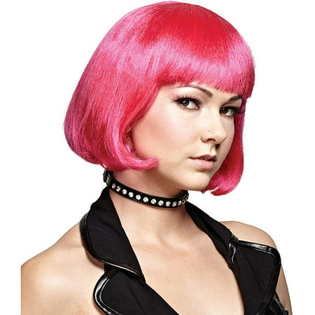 Length Bob Style Wig - Hot Pink Bob Wig Adult Halloween Accessory