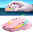 thumbnail image 3 of Ratón inalámbrico USB recargable ergonómico inalámbrico para juegos para ordenador portátil PC rosa, 3 of 5