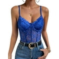 thumbnail image 1 of GHSDFBB Combinaison Bustier en Dentelle pour Femmes, Justaucorps Sans Manches Ajusté en Maille Transparente, 1 of 7