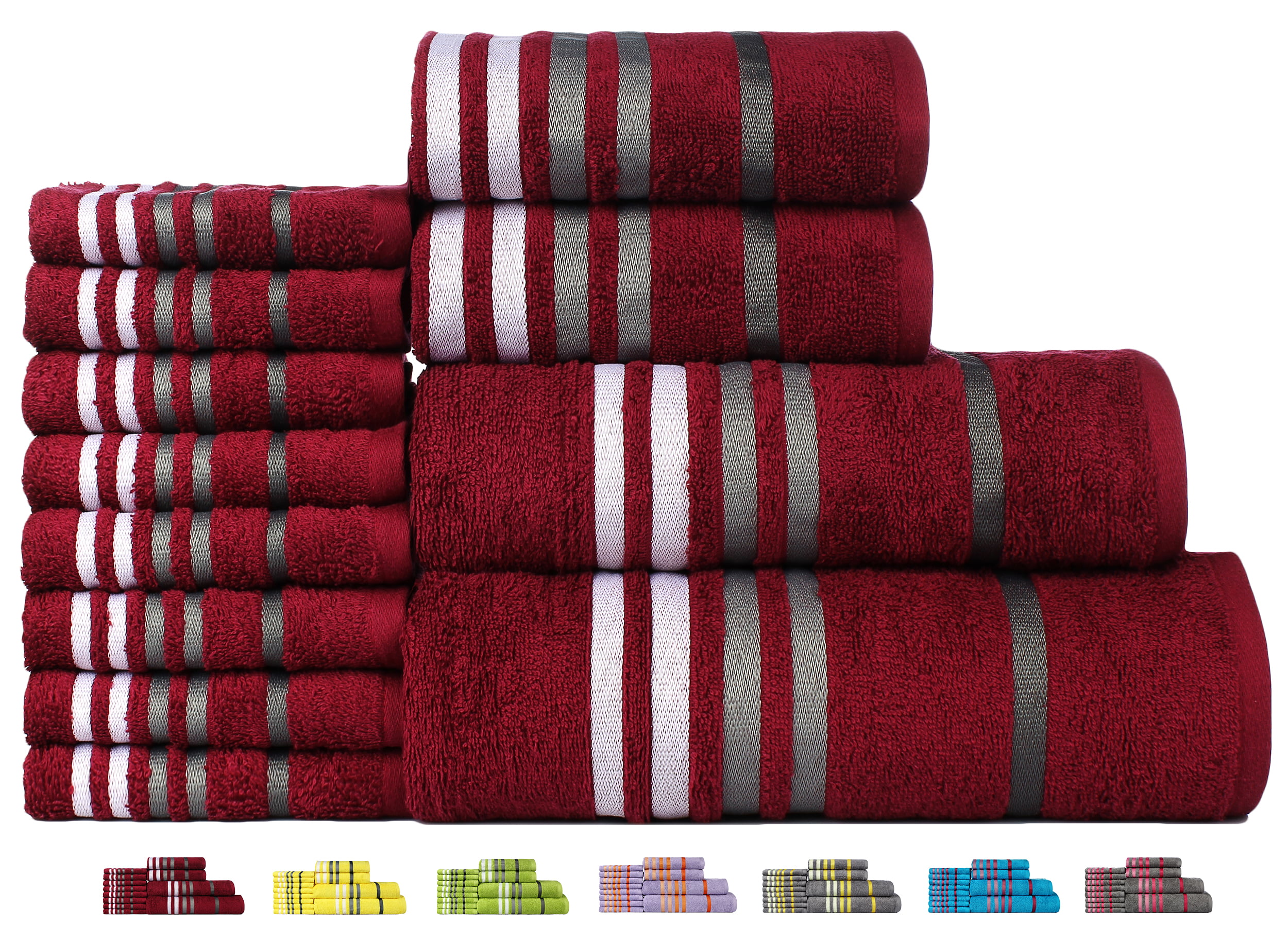 Casa Copenhagen Exotic Cotton 475 GSM 4 Pack Hand Towels Hot Pink