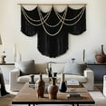thumbnail image 4 of Macrame Wall Hanging Black Yarn Tapestry Home Decor Large Fiber Wall Art Living Room Bedroom Home Wall Decor 57" W x 43" L, 4 of 7