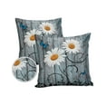 thumbnail image 2 of Outdoor Throw Pillow Cover Line Art White Daisy Blue Butterfly Waterproof Cushion Covers 2 Pack Retro Wood Board Pillow Cases Home Decoration for Patio Garden Couch Sofa, 2 of 7