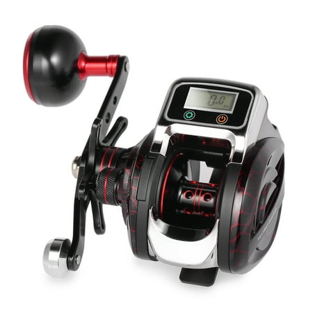Full Metal 14+1BB Left / Right Fishing Reel with LED Digital Display Electronic Baitcasting Line Counter Reel 6.3:1 Casting Reel