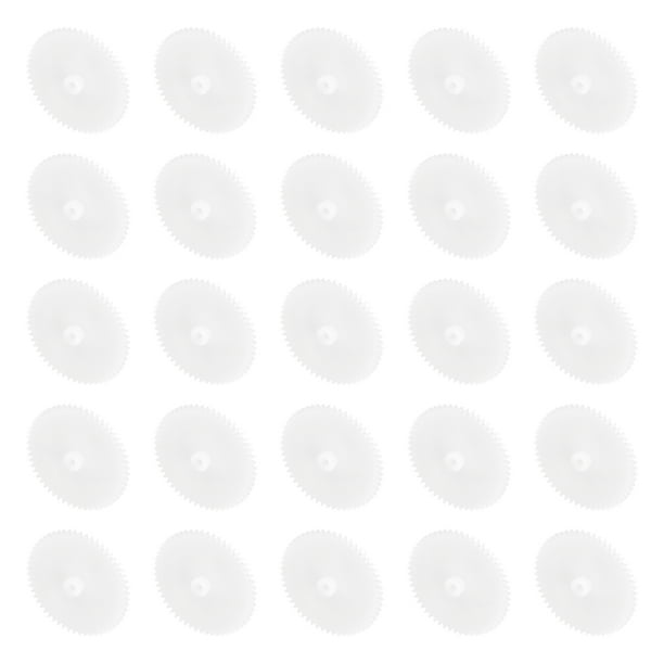Uxcell 30 piezas de engranajes de plástico de 56 dientes, engranaje de motor de plástico modelo 562A, engranaje de reducción para modelo de coche RC, robot DIY (blanco, módulo 0.5)