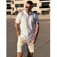 thumbnail image 4 of COOFANDY Mens Casual Linen Shorts Drawstring Elastic Waist Loose Fit Summer Beach Shorts L, 4 of 7