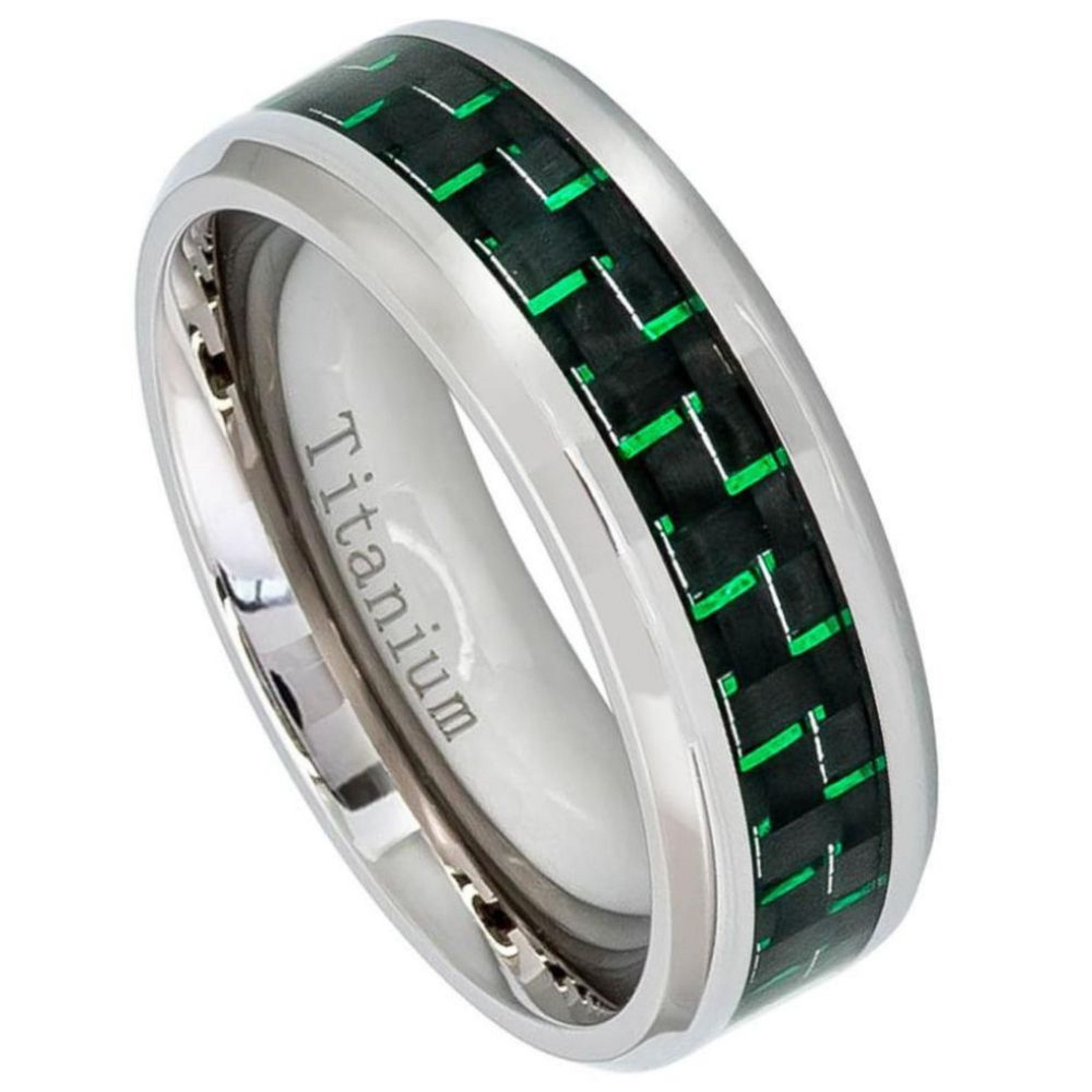 Jewelry Pot Titanium 8mm Brushed Patterned Engravable Band 