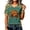 A211 Green, variant on Yuncity Womens Shirts Halloween Pumpkin Graphic Print Tees Summer Fall V Neck Baseball Short Sleeve T-Shirts Casual Loose Fashion Tshirt Size L Green