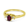 thumbnail image 3 of 10k Yellow Gold Oval Rhodolite Garnet And Diamond Ring, 3 of 5