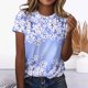 thumbnail image 1 of Fiudx Liquidación de Ahorros de Verano Camiseta Estampada a La Moda para Mujer, Blusa de Manga Corta, Tops Informales con Cuello Redondo, 1 of 4