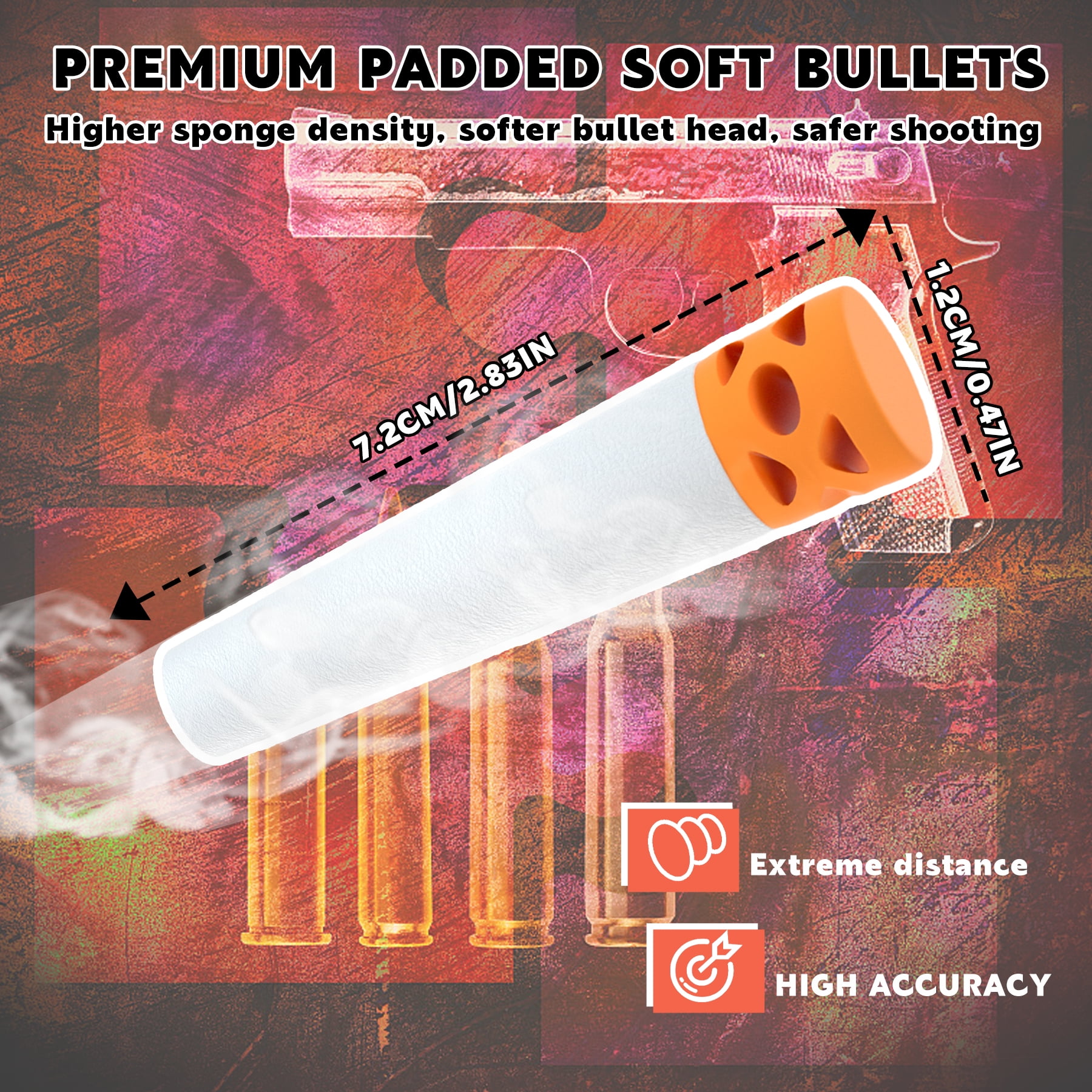 BOROLA 200Pcs Hollow Out Soft Foam Refill Waffle Darts Compatible for Nerf Elite Series Blasters(White, Glow in The Dark)