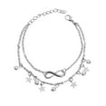 thumbnail image 1 of Leaves & Heart Anklet Foot Chain Boho Beach Beads Silver plated, 1 of 8