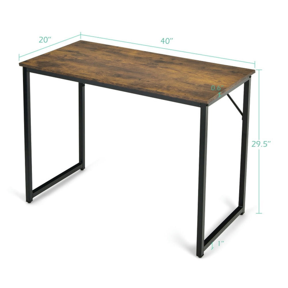 Demi Bonn L Shaped Computer Desk and Writing Workstation for Home and Office, Rustic Brown