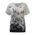 thumbnail image 3 of Pompotops T-Shirt Ample à Manches Courtes Imprimé Fleuri d'Été pour Femmes, 3 of 4