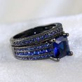 thumbnail image 4 of His and Hers Wedding Ring Sets Couples Rings Women 10K Black Gold Filled Blue Cz Wedding Engagement Ring Bridal Sets Men's Stainless Steel Wedding Band, 4 of 5