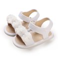thumbnail image 2 of Celivon Toddler Baby Girls Leather Sandals Girl Flat Bottom Open Toe Breathable Solid Color Ribbon Flowers Shoes Summer Casual Fashion Comfort, 2 of 9