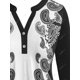 thumbnail image 3 of Tamaño más Paisley V Notch encaje Inserte la blusa Rosegal Blusas Tallas Grandes, 3 of 5