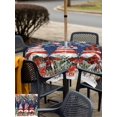 thumbnail image 4 of Outdoor Tablecloth with Umbrella Hole and Zipper, Navy Blue Christmas Square Table Cloth 60x60 Inch Waterproof Tablecloth, Gnomes Xmas Tree Poinsettia Eucalyptus Picnic Table Cover for Patio Camping, 4 of 7