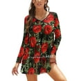 thumbnail image 1 of Bouquet Robe Élégante Douce Femmes Coréenne Kawaii Col Carré Robe Fleurs Bouquet Pétale Feuille Rouge Feuillu Joli Floral, 1 of 5