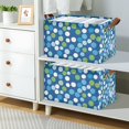thumbnail image 2 of Yayeee Foldable Storage Basket for Shelves with Handles Waterproof Cloth Bins, Blue Dots, 2 of 7