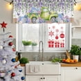 thumbnail image 5 of Blue Purple Floral Curtain Valances for Windows, Kitchen Valance Window Treatments Panel 2 Pack, Spring Country Hydrangea Flower Truck Rod Pocket Short Curtains for Bathroom Bedroom 60 x 18 Inch, 5 of 8