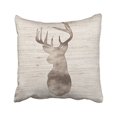 thumbnail image 1 of RYLABLUE Decorative Rustic Watercolor Deer Head On Burlap Throw Pillow Case Size 18x18 inches Two Side, 1 of 1