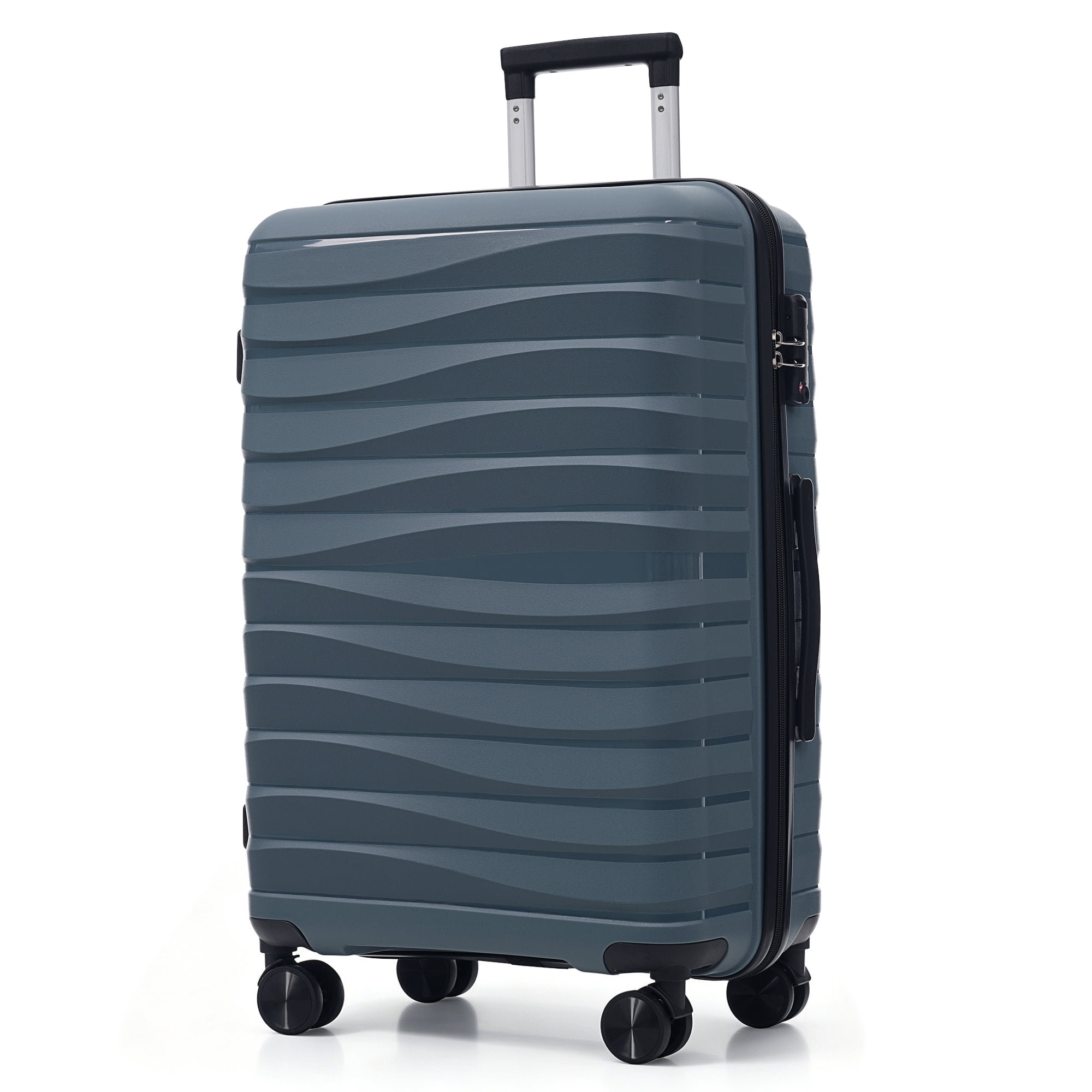 Euroco Luggage Sets 3 Piece,PP Hardside Suitcase Set with TSA Lock & 360° Spinner Wheels,Lightweight Durable Carry on Luggage for Business Travel,Grey Blue(20"/24"/28")