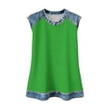 thumbnail image 7 of Sahpxhe Women's Waffle Knit Tank Tops with Denim-Like Trim Crew Neck Sleeveless Color Block Casual Summer Blouse Green XL, 7 of 7