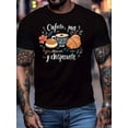 thumbnail image 1 of Men's Mexican Hispanic Pride Breakfast Graphic Tee - With Coffee, Bread and Churros - 220GSM Heavy Weight Black Short Sleeve Tee - Adult Regular Fit Casual Tee, 1 of 7