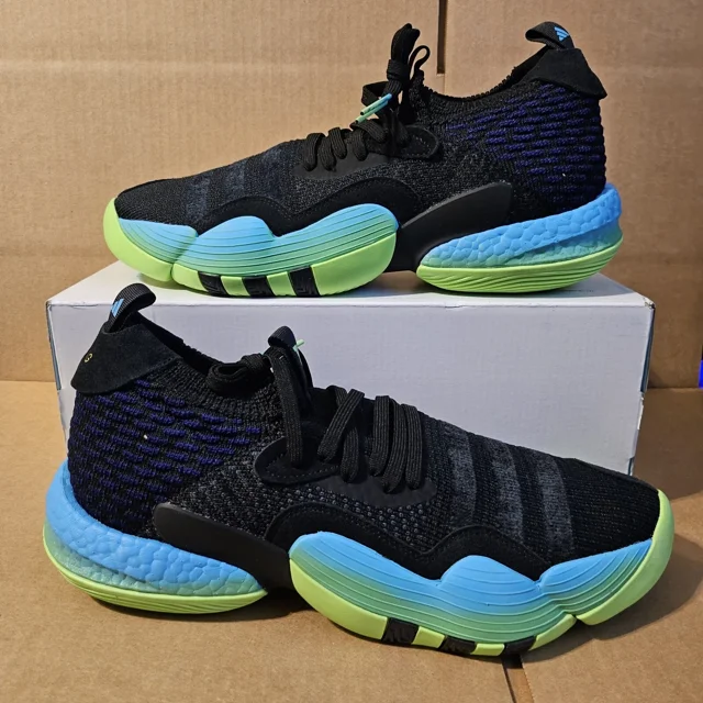 New Ad-id-as Trae Young 2 Mens Basketball Shoes Black Green H06473 Men Size 11.5