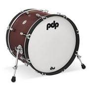 PDP Concept Classic 14x20 Ox Blood Stain Kick Drum with Ebony Stain Hoops