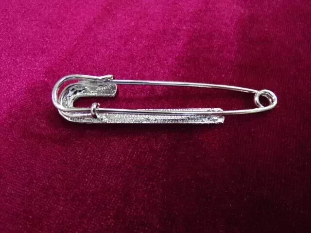 Women Safety Brooch Pin 2Ct Lab-Created Diamond Round Cut 14k White Gold Plated