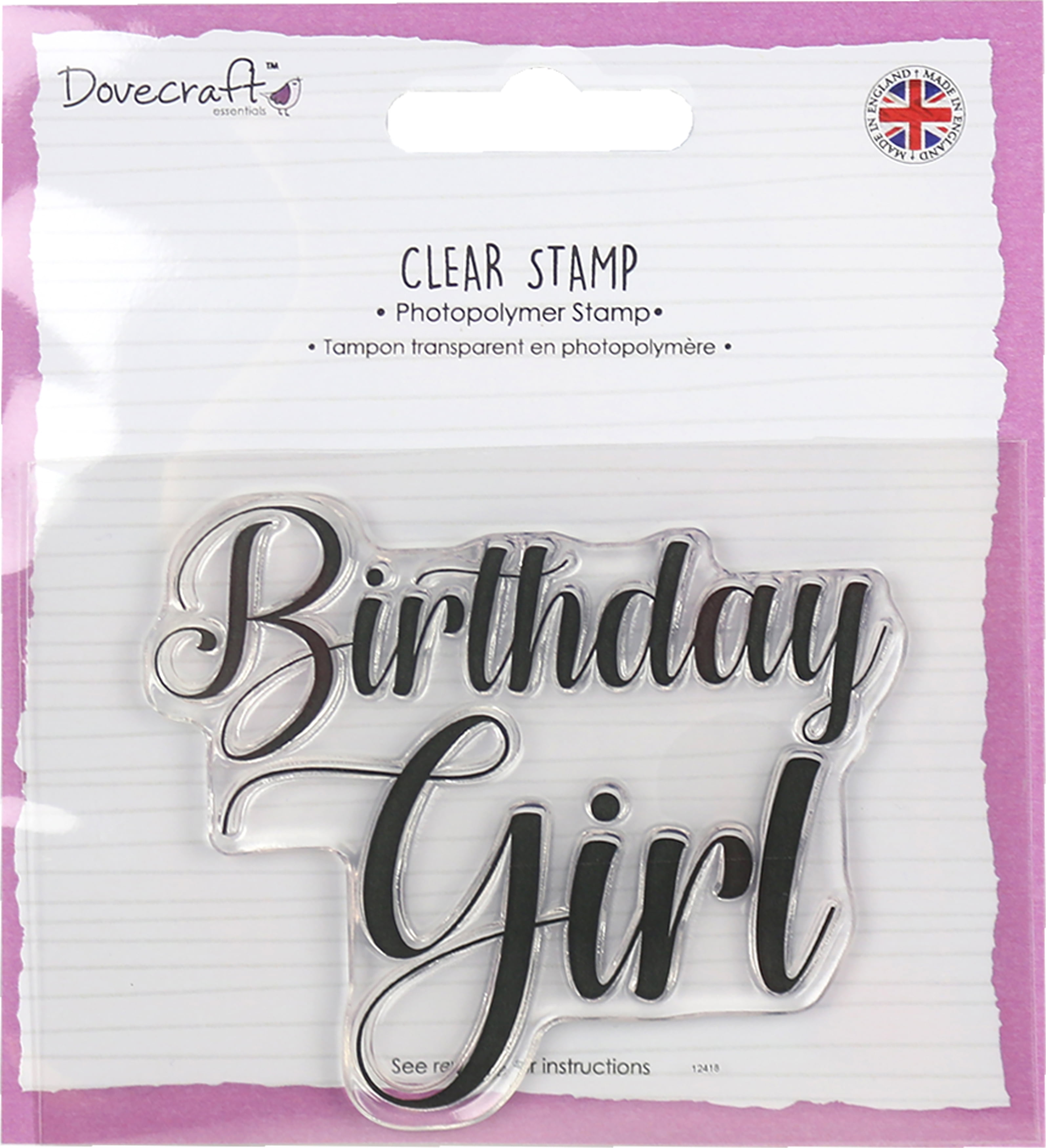 Dovecraft Clear StampBirthday Girl