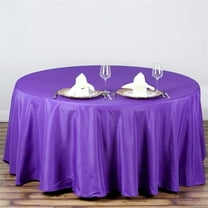 BalsaCircle 6 Pieces 108" Purple Round Polyester Tablecloths Fabric Table Cover Linens
