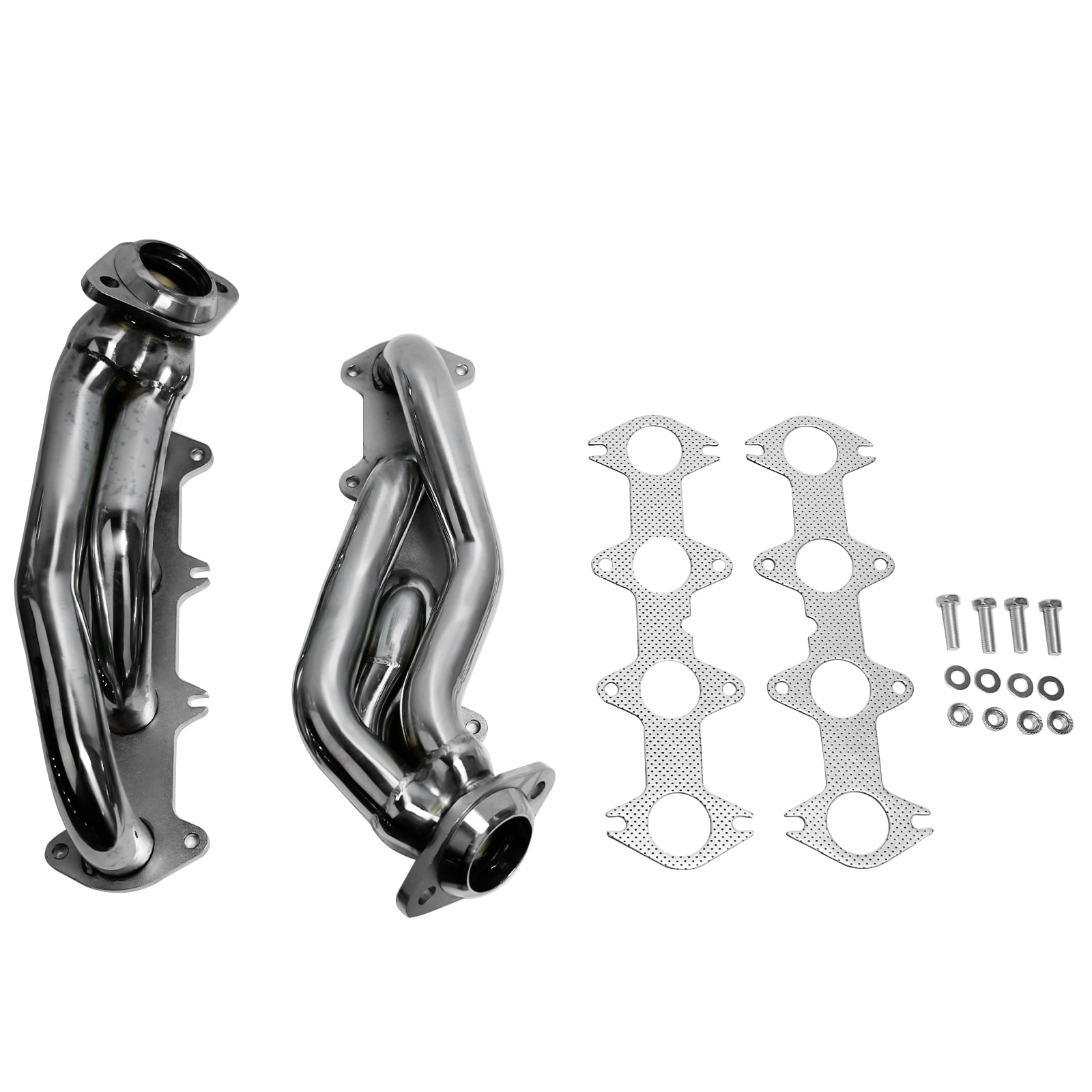 Mustrod Stainless Steel Shorty Exhaust Manifold Header for 2004-2010 Ford F-150 5.4L V8