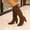 Coffee, variant on Miluxas Knee High Boots for Women Block Heel Faux Suede Slouchy Boots Elegant and Comfortable Tall Boots with Round Toe