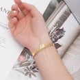 thumbnail image 3 of Custom Name Cuff Bracelet Bangle Stainless Steel Personalized Name Bracelet 18K Gold Plated Name Cuff Bangle Customized Jewelry Gifts for Women, 3 of 5