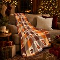 thumbnail image 3 of Autumn Harvest Buffalo Plaid Pumpkins Maple Leaves Decorative, Cozy Friendship Quote Scene, Warm Flannel Blanket for Living Room and Reading Nook, Art Lovers Thanksgiving Gift, Festive Home Decor, 3 of 9