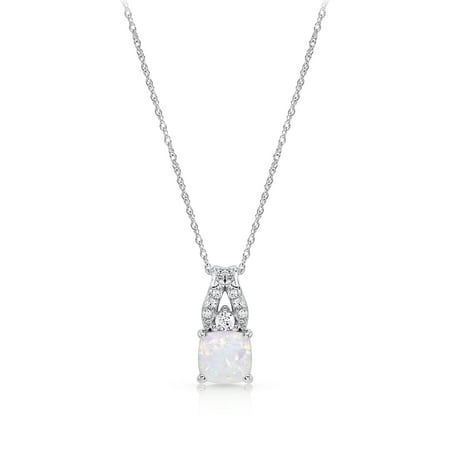 Pink Peruvian Opal Pendant - Sterling Silver Created Opal Pendant Necklace