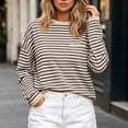 thumbnail image 4 of Horkkom Sweatshirt for Women Casual Crewneck Trendy Pullover Tops Striped Comfy Long Sleeve Sweatshirt XL, 4 of 4
