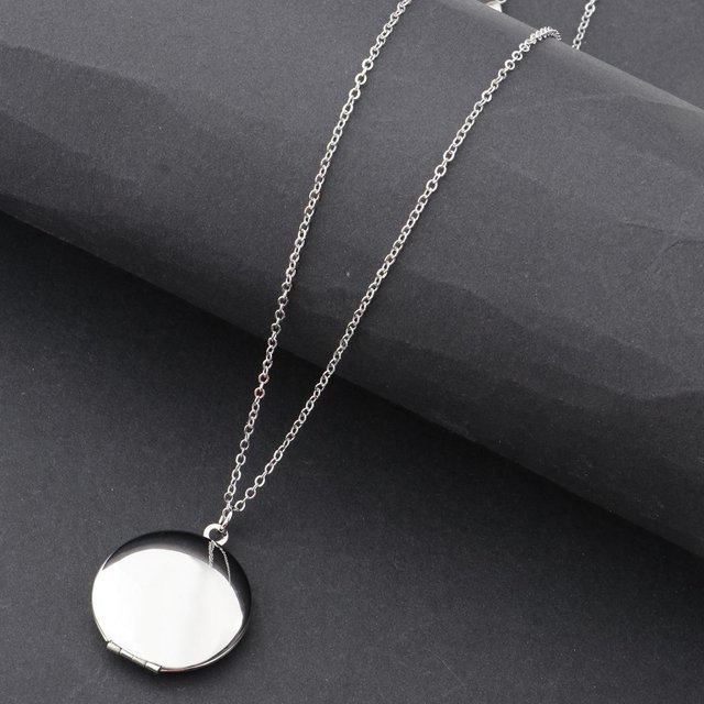 Colgante redondo con foto, etiqueta redonda, medallón, marco, collar de Plata Hugo Foto Locket encantos collar