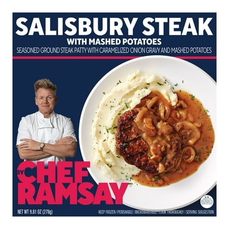 By Chef Ramsay's Salisbury Steak and Mashed Potatoes with Caramelized Onion Gravy, 9.81 oz (Frozen)