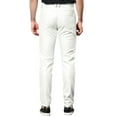 thumbnail image 3 of Pantalones de hombre Inspire Chic de imitación de cuero, ajuste slim, con cremallera, color blanco, talla 30, 3 of 6
