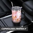 thumbnail image 7 of Pink & Gold Marble 40oz Stainless Steel Vacuum Insulated Tumbler with Lid and Straw Gifts for Mom Friend Sister Grandma, 7 of 7