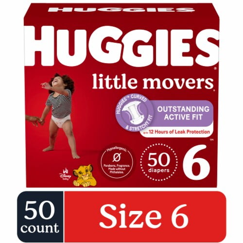 Huggies Little Movers Baby Diapers Size 6 (35  lbs) 50 count - Pack of 2
